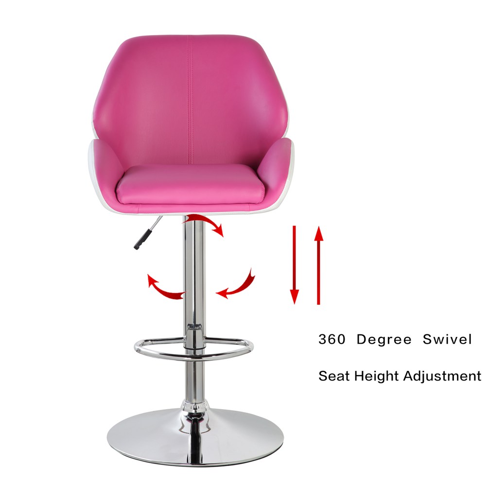 Bucket Seat Height Adjustable Bar Stool (5088RDWH)